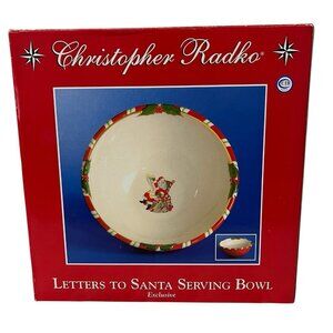Christopher Radko Letters To Santa Serving Bowl 9" 2008 Christmas Exclusive